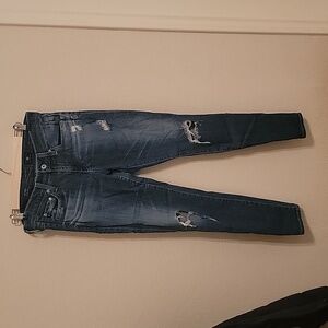 AG Adriano Goldschmied the beau slouchy skinny jeans distressed hems size 26